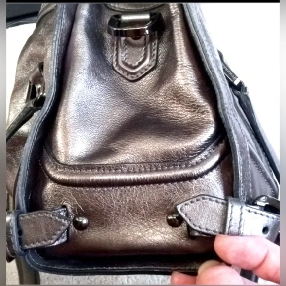 🆑 Burberry Prorsum Metallic Silver Satchel And/e Shoulder Bag Like New EUC